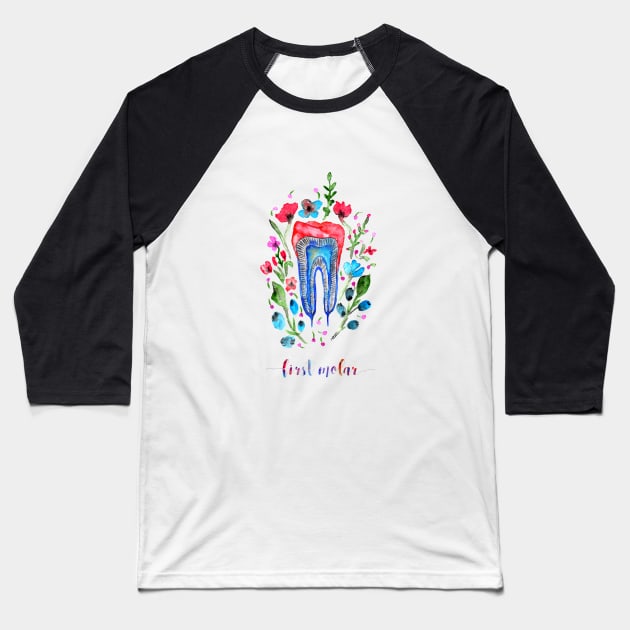 First molar Baseball T-Shirt by RosaliArt